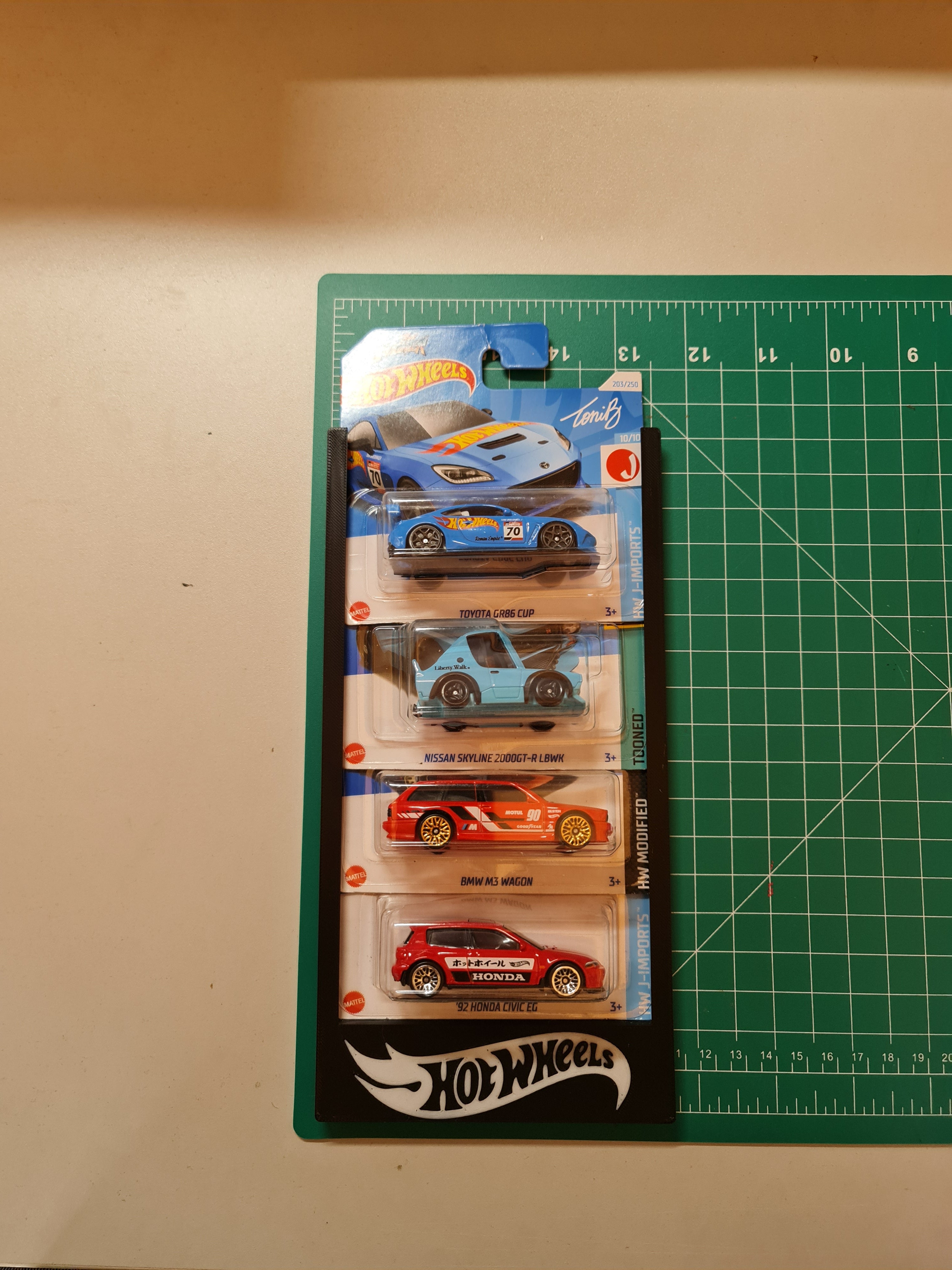 Hot Wheels wall display