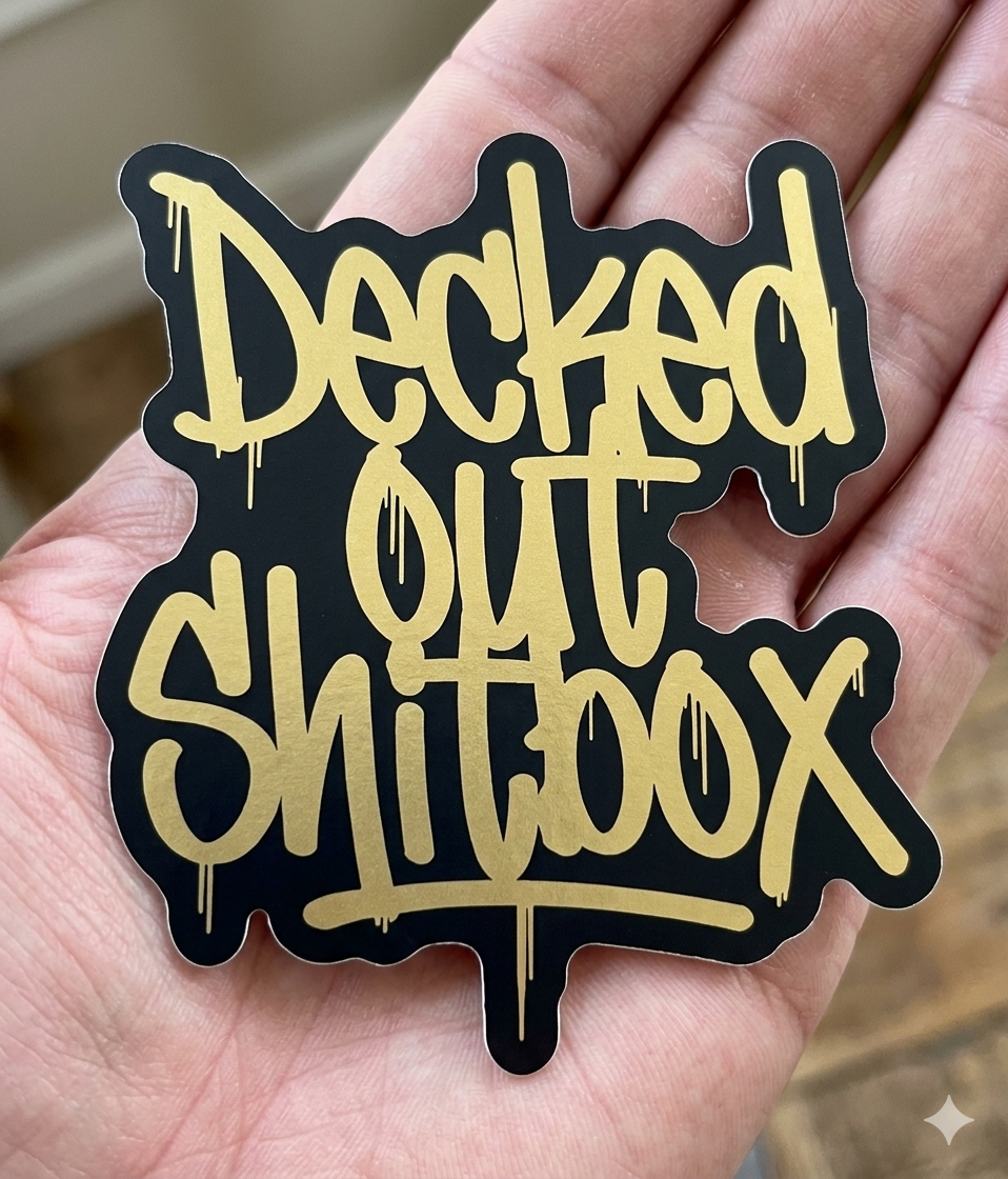 Decked out shitbox sticker