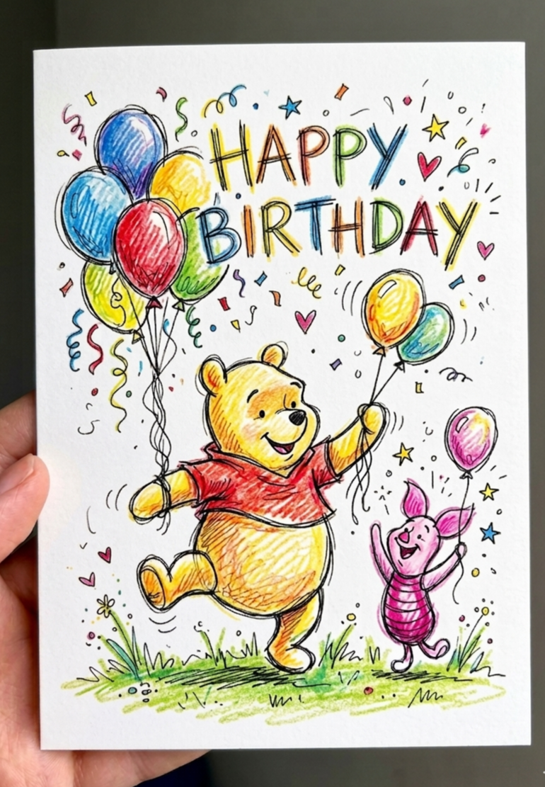Winnie the pooh birthday card